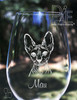 Sphynx Cat Wine Glass with complimentary personalization by Design Imagery Engraving