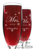 Mr. and MRs.  Snowflake Champagne Flutes by Design Imagery Engraving