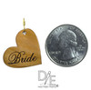Bride and Groom Wine Glass Charms Hearts with Hand Wire Wrapped Attachment Size Comparison by Design Imagery Engraving