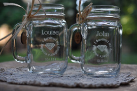 I Survived my Daughter's Wedding Custom Mason Jars with Wooden Charms