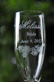 Bride and Groom Cherry Blossom Champagne Flutes by Design Imagery Engraving