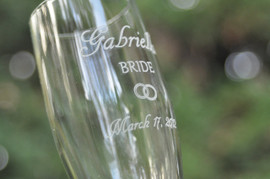 Double Ring Wedding Champagne Flutes