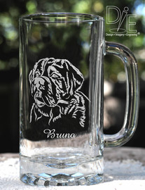 St Bernard Beer Mug Personalizable on both sides by Design Imagery Engraving