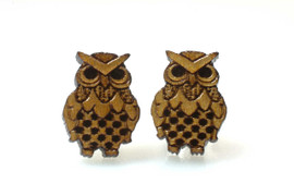 Detailed Little Owl Earrings each hand sanded and finished with clearcoat