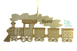 Curly Maple Train Ornament by Design Imagery Engraving