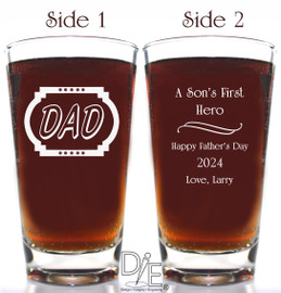 Dad Pilsner customized with your own text on both sides