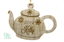 Curly Maple Christmas Teapot Ornament by Design Imagery Engraving