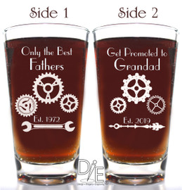 Steampunk Gear Beer Glass by Design Imagery Engraving