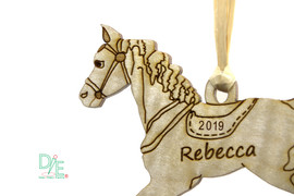 Wooden Rocking Horse Ornament made from Solid Curly Maple