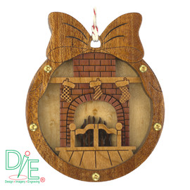 Cozy Hearth Fireplace Ornament by Design Imagery Engraving