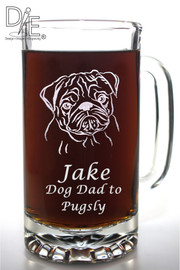 Pug Beer Mug by Design Imagery Engraving