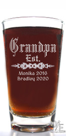 Celtic Grandpa Beer Glass by Design Imagery Engraving