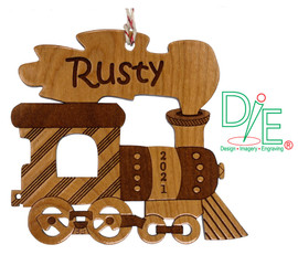 Wooden Train Christmas Ornament