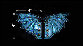 Dragon Boot Wings Blue Holographic Metal Gromets