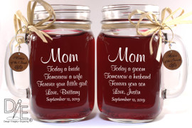 Mother of the Bride and Mother of the Groom Mason Jars by Design Imagery Engraving