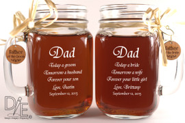 Father of the Bride and Groom Mason Jar Set offered exclusively by Design Imagery Engraving