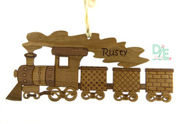 Wooden Train Ornament by Design Imagery Engraving