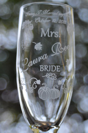 Pumpkin Champagne Glasses by Design Imagery Engraving