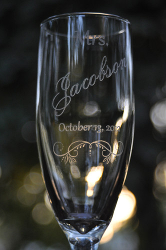 Wedding Flutes with Beautiful Scrollwork