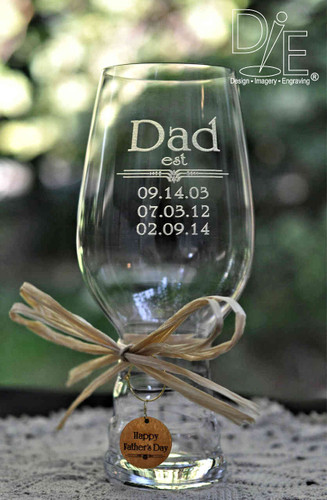 Dad Crystal IPA with Children's Birthdates by Design Imagery Engraving