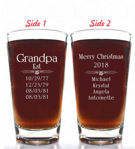 Grandpa Xmas Pilsner with up to 4 dates and names