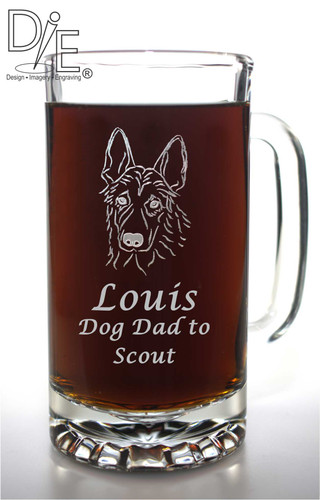 German Shepherd Beer Mug by Design Imagery Engraving