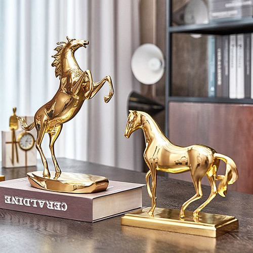 GOLD-PLATED BRONZE HORSE STATUE FOR DECORATION