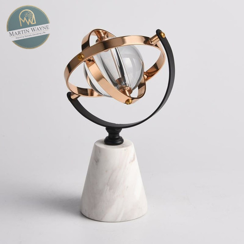 Elegant Stainless Steel Crystal Ball with Marble Base
