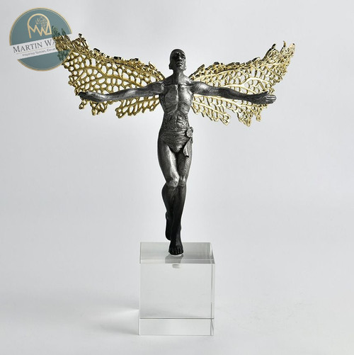 Decorative Statue of the Angel of Liberty with Metal Wings