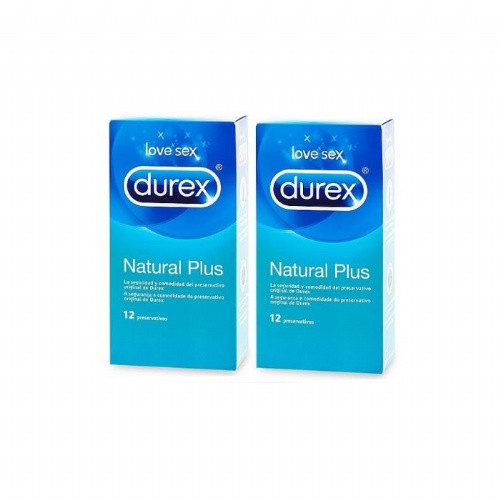 Durex natural plus preservativos 12 preservativos 2 cajas
