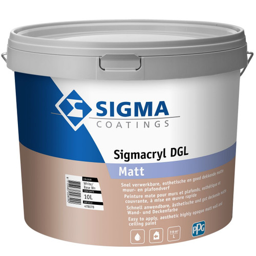 Sigma Sigmacryl DGL Matt 10 liter WIT/WN
