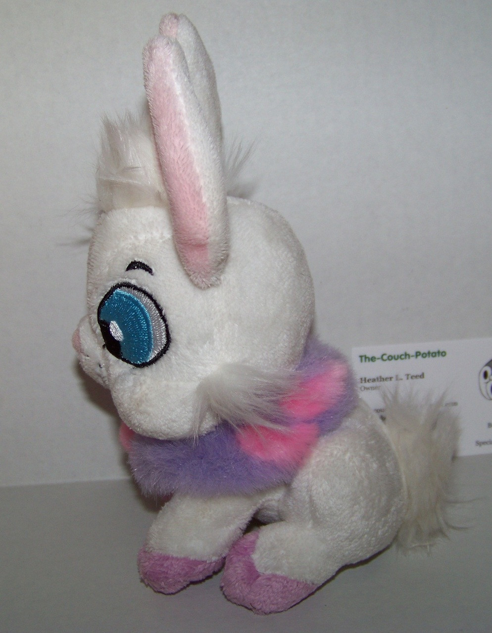 Neopets Cybunny Baby White and poka dots plush stuffed toy