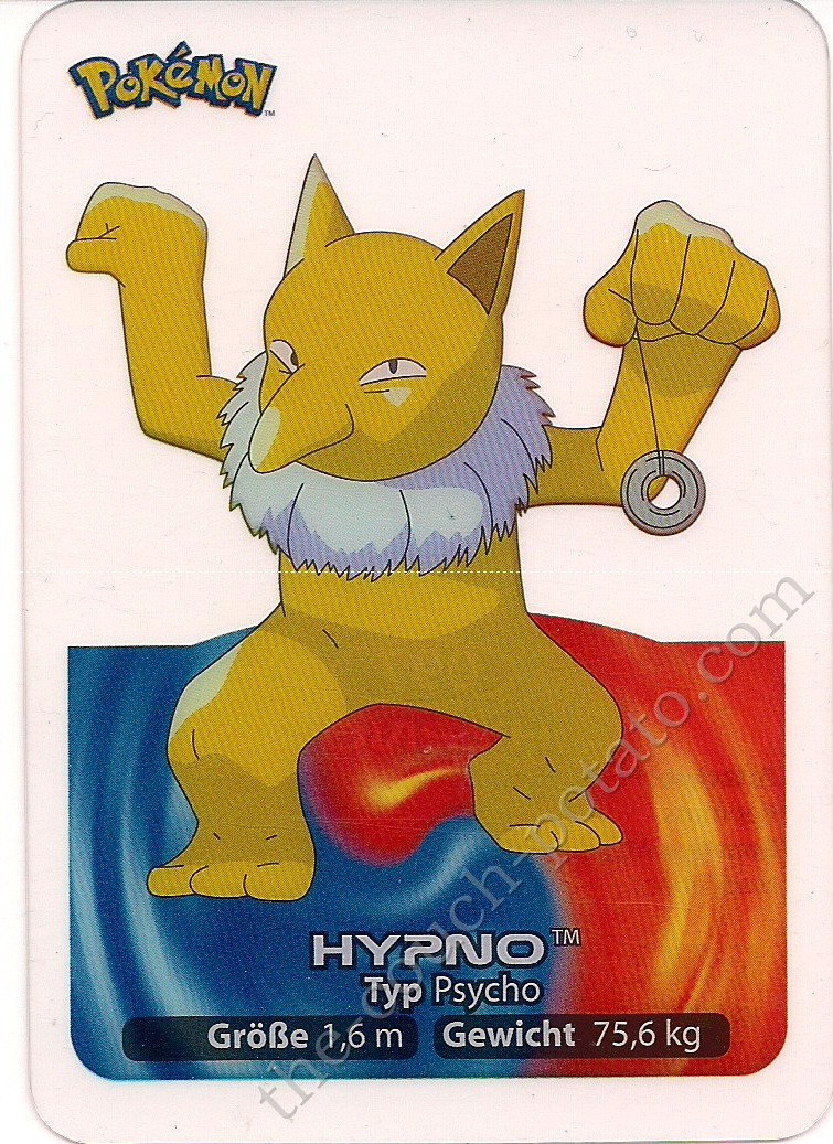 Pokemon Hypno 097 Lamincards plastic Card Edibas