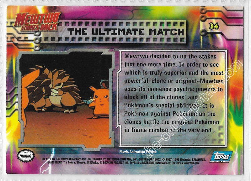 Pokemon Trading Card Topps 1999 Mewtwo Strikes Back