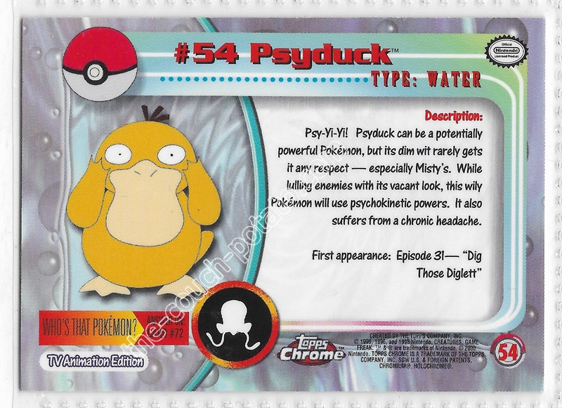 Pokemon Official Trading Cards Topps Chrome Foil