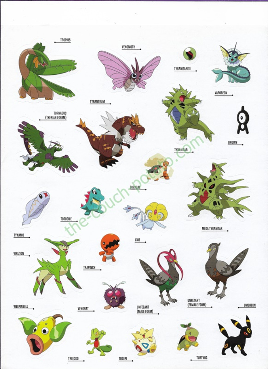 Pokemon Kanto to Kalos Stickers