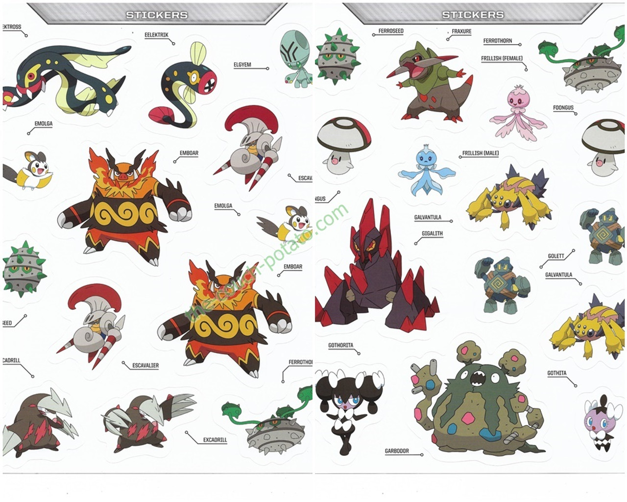 Pokemon Unova Stickers 7372