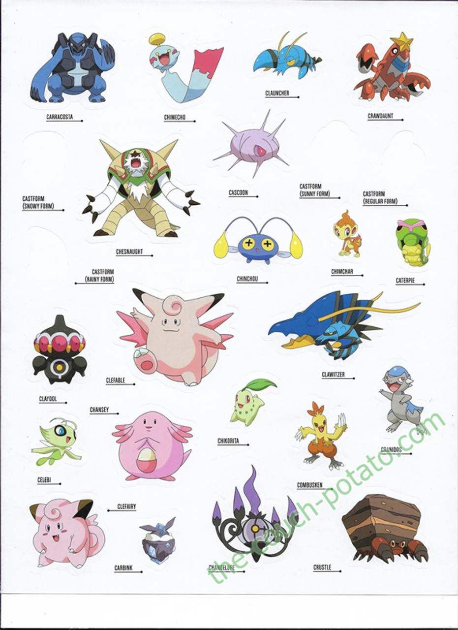 Pokemon Kanto to Kalos Stickers