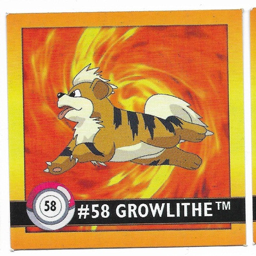 Pokemon Growlithe Square Sticker Artbox 6594-058