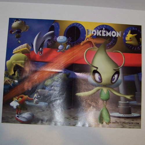 Pokemon Poster Beckett Celebi Lugia Wooper Charizard Pikachu Team Rocket  Warner Brothers Marvin Martian