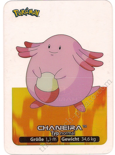 Pokemon Chansey 113 Chaneira Lamincards plastic Card Edibas