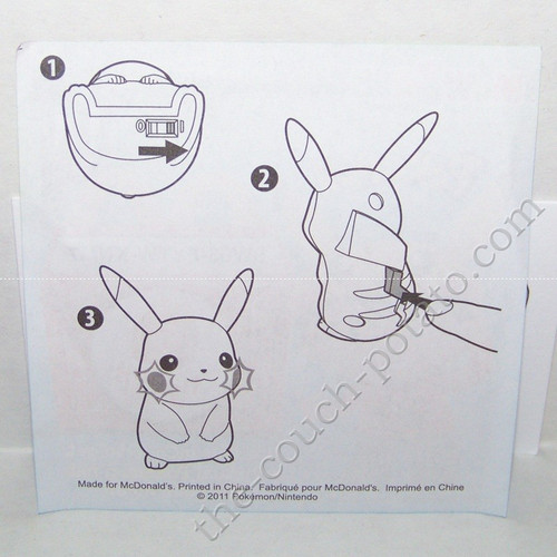 Pokemon Pikachu Instructions McDonalds 2011