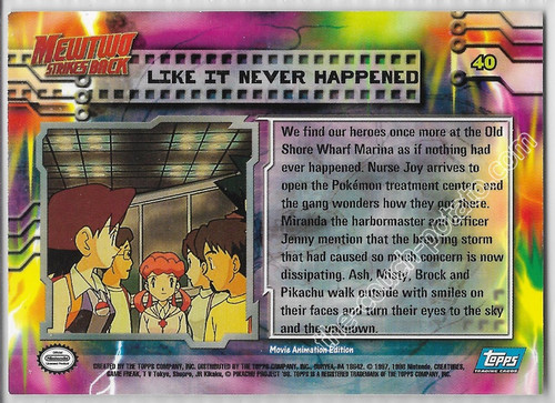 Topps Pokemon Mewtwo Strikes Back: Like It Never Happened Card #40