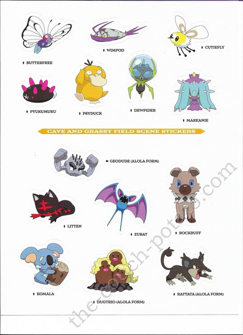 Pokemon Alola Stickers Buzzwole Celesteela Kartana Guzzlord Nihilego  Pheromosa Xurkitree Absolite Aerodactylite Alakazite Gengarite Glalitite  Greatball Diveball Duskball Garchompite Gyaradosite Healball Kangaskhanite  Lucarionite Luxuryball Masterball