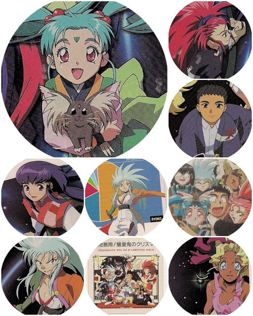 Tenchi Muyo - Custom Buttons & Key Chains by the-couch-potato