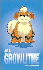 Pokemon Growlithe Sandylion Sticker Card