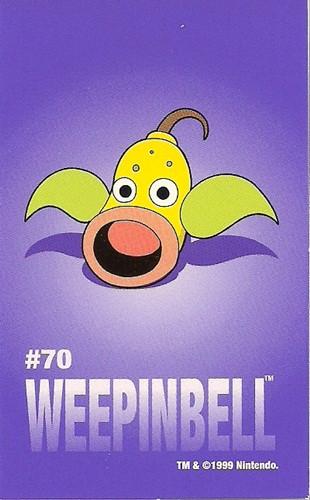 Pokemon Weepinbell Sandylion Sticker Card Pokemon Weepinbell Sandylion Sticker Card
