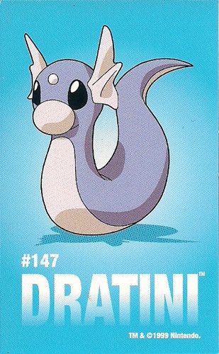 Pokemon Dratini Sandylion Sticker Card Pokemon Dratini Sandylion Sticker Card