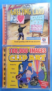 Lot of 2 Vintage Win 3.1/95 Software CD Instant Greeting Card +100,000 Clipart Lot of 2 Vintage Win 3.1/95 Software CD Instant Greeting Card +100,000 Clipart