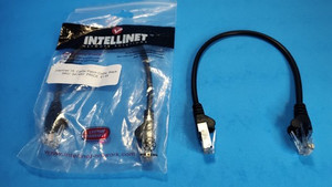 Lot of 2 x 1ft. Intellinet Cat5e Molded Snagless RJ45 Network Patch Cable, Black
